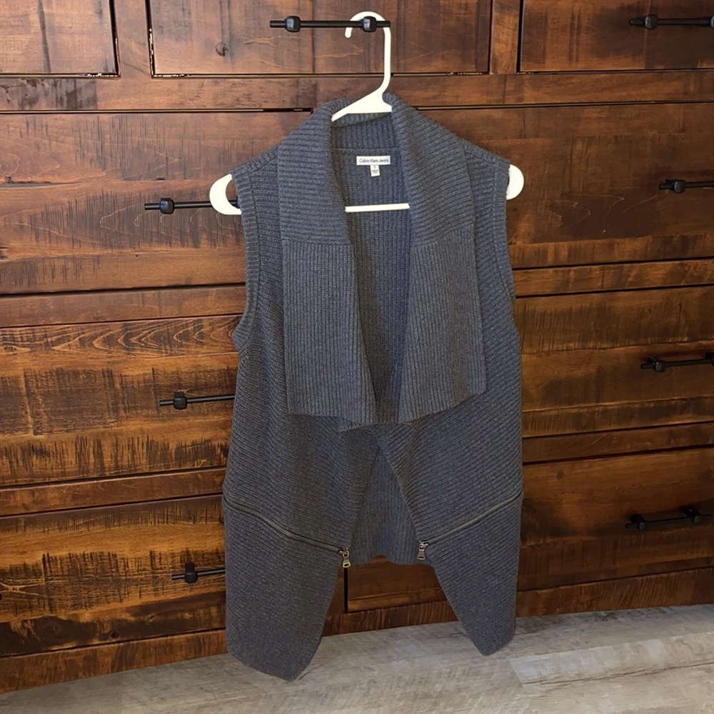 Calvin Klein Cardigan Sweater with zipper detail